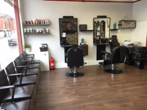 Barber chairs and mirror stations